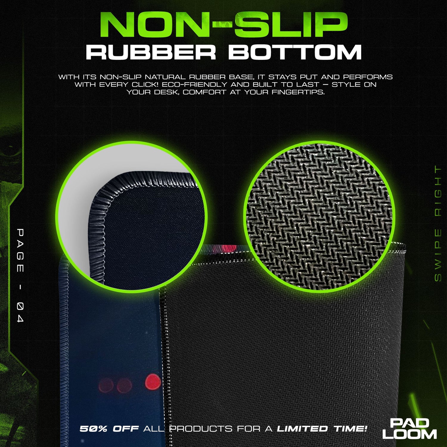 Kaneki Mouse Pad - Crimson Ghoul Anime Desk Mat Padloom