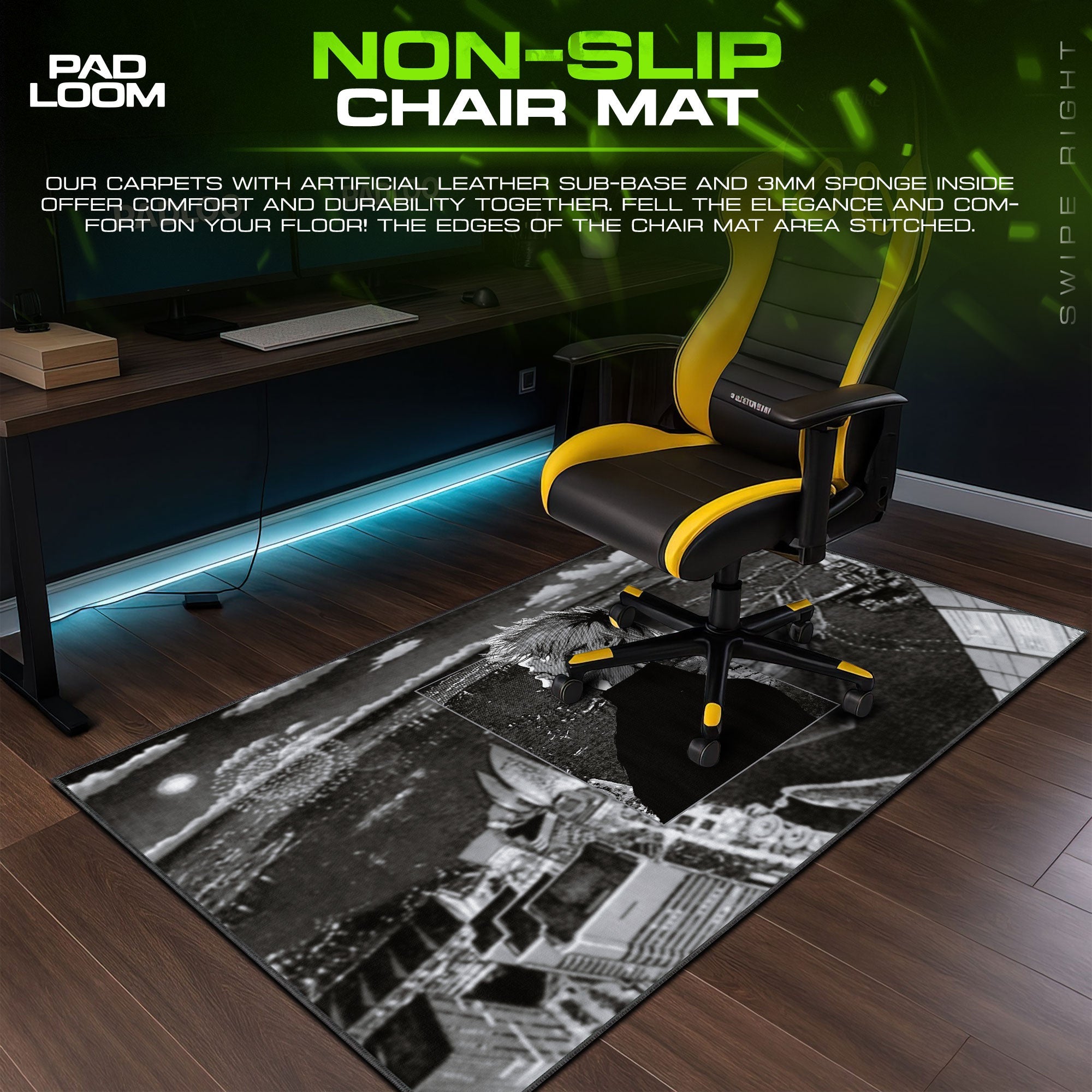 Kaneki Mouse Pad - Monochrome Resolve Anime Desk Mat Padloom