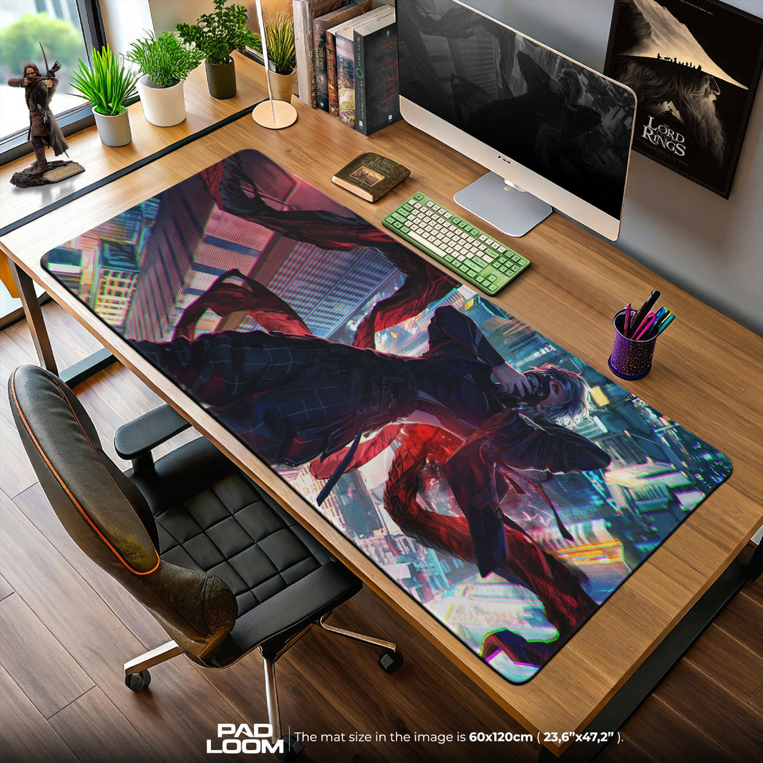 Kaneki Mouse Pad - Neon Descent Anime Desk Mat Padloom