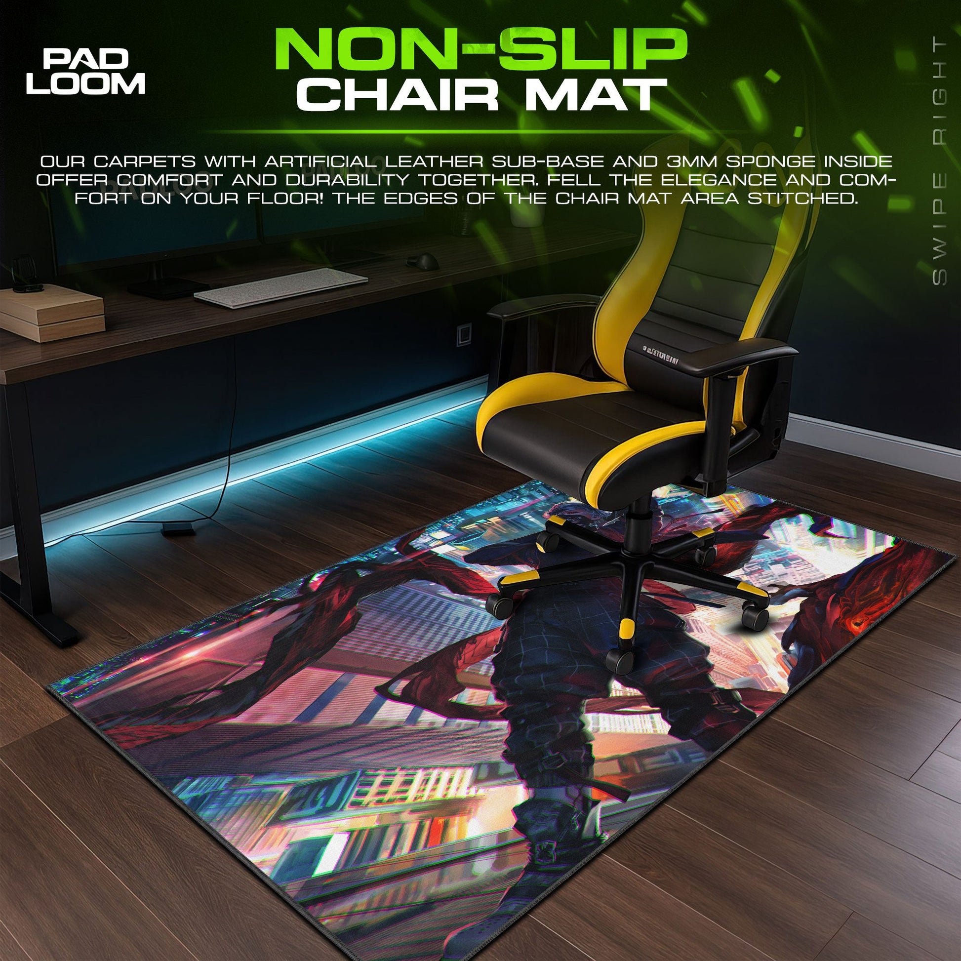 Kaneki Mouse Pad - Neon Descent Anime Desk Mat Padloom