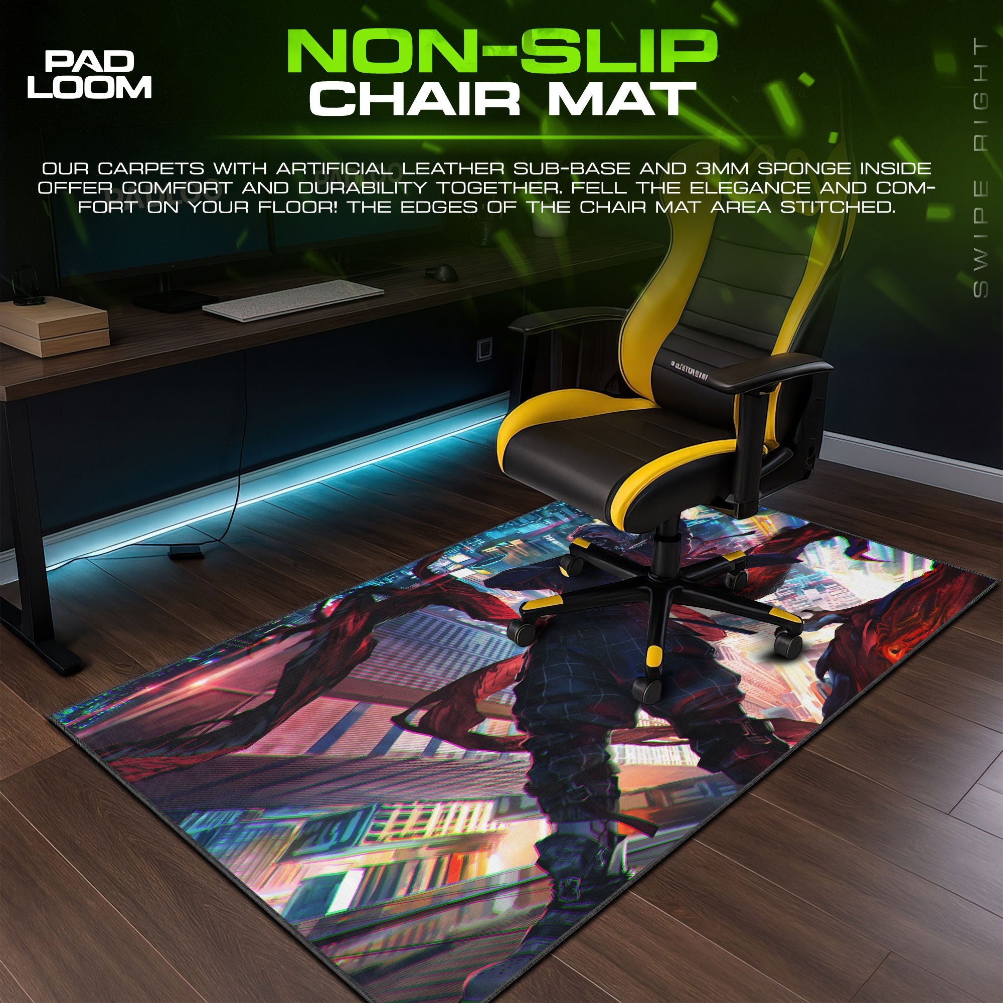 Kaneki Mouse Pad - Neon Descent Anime Desk Mat Padloom