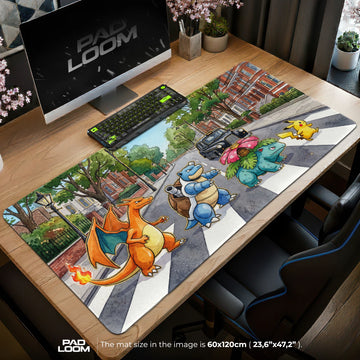 Kanto Crew Abbey Road Mouse Pad - Pokemon Desk Mat