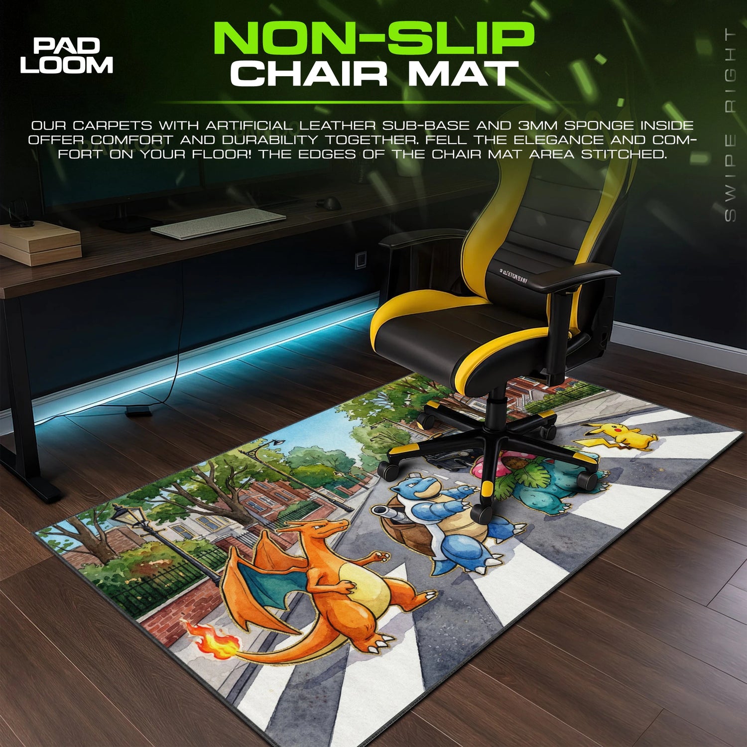 Kanto Crew Abbey Road Mouse Pad - Pokemon Desk Mat