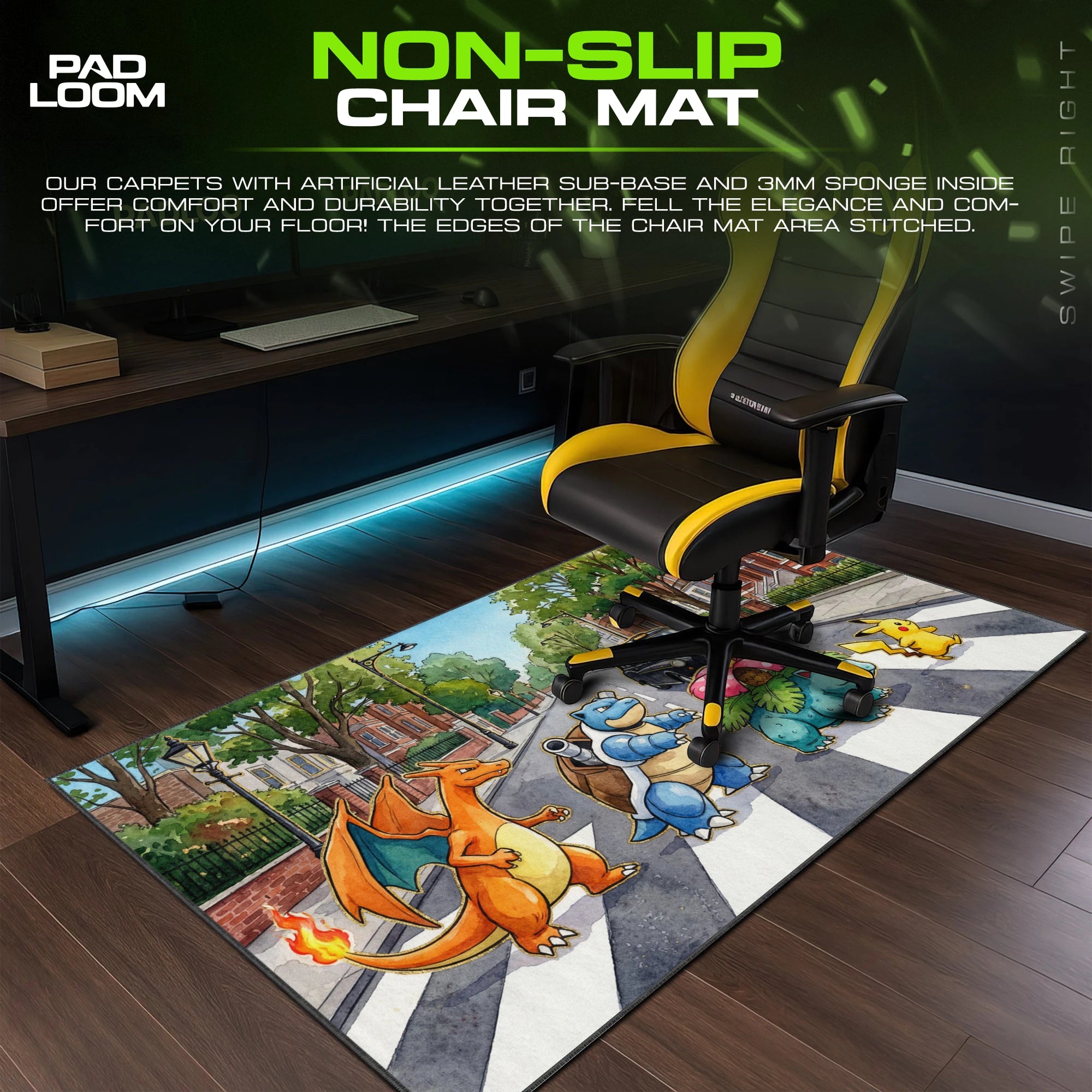 Kanto Crew Abbey Road Mouse Pad - Pokemon Desk Mat