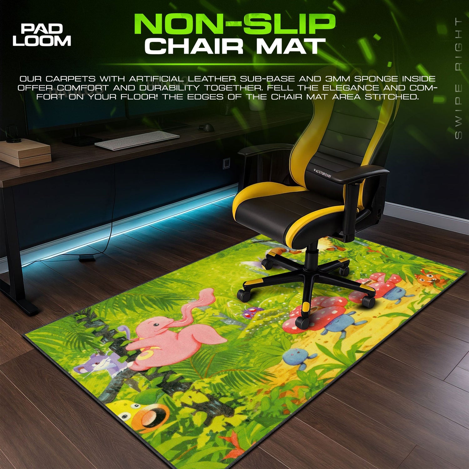 Kanto Forest Mouse Pad, Pokémon Jungle Gaming Mouse Pad Padloom