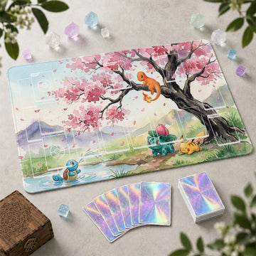 Kanto Starters Sakura Playmat - Pokemon TCG Mat