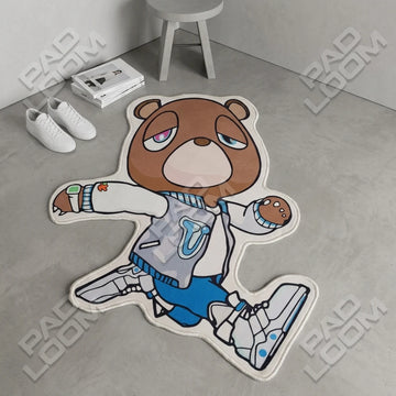 Kanye West Bear shaped area rug, die-cut man cave rug