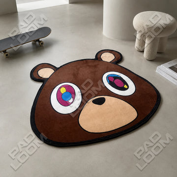 Kanye West Bear shaped area rug, die-cut man cave rug