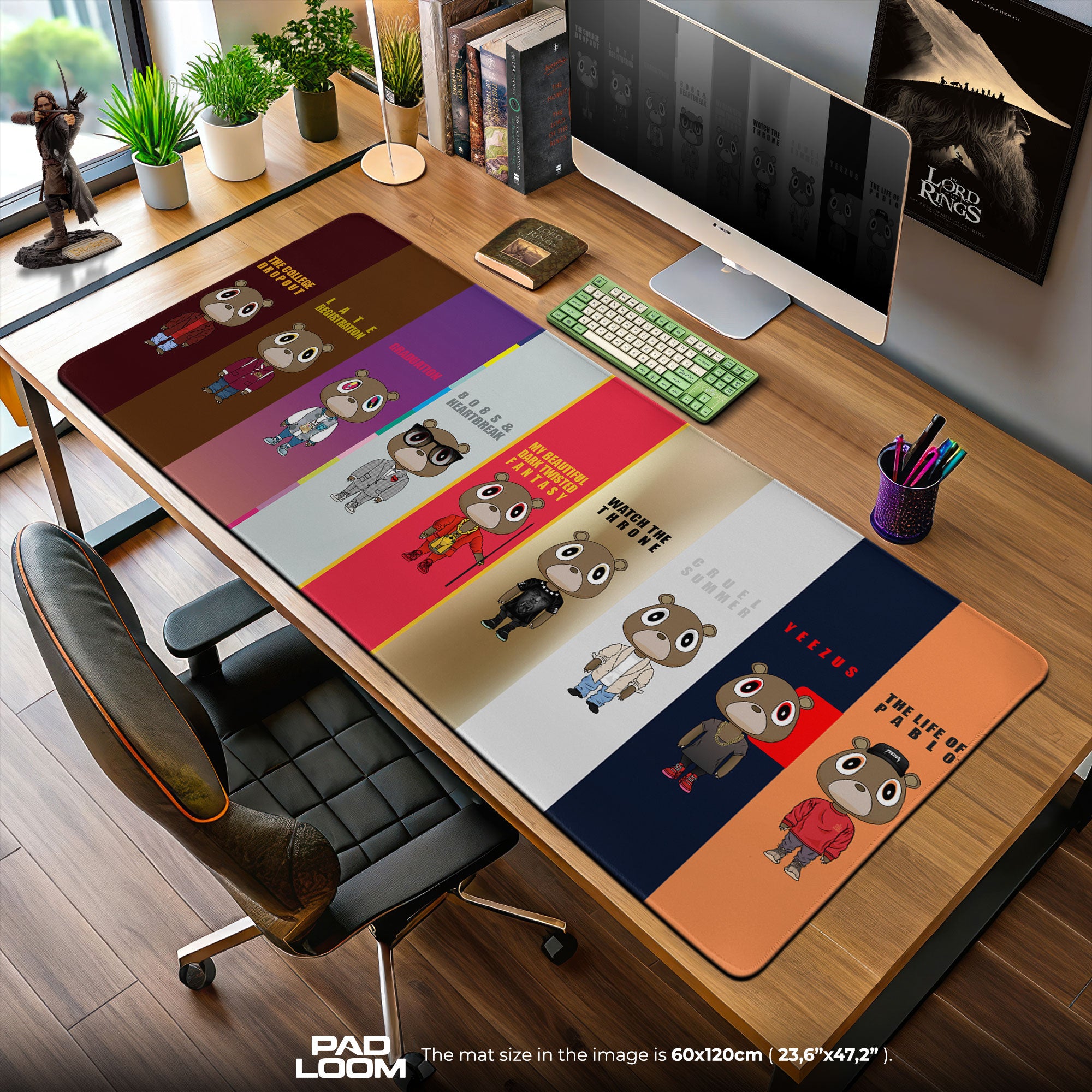 Kanye West Graduation Bear Mauspad, Musik-Gaming-Schreibtischmatte