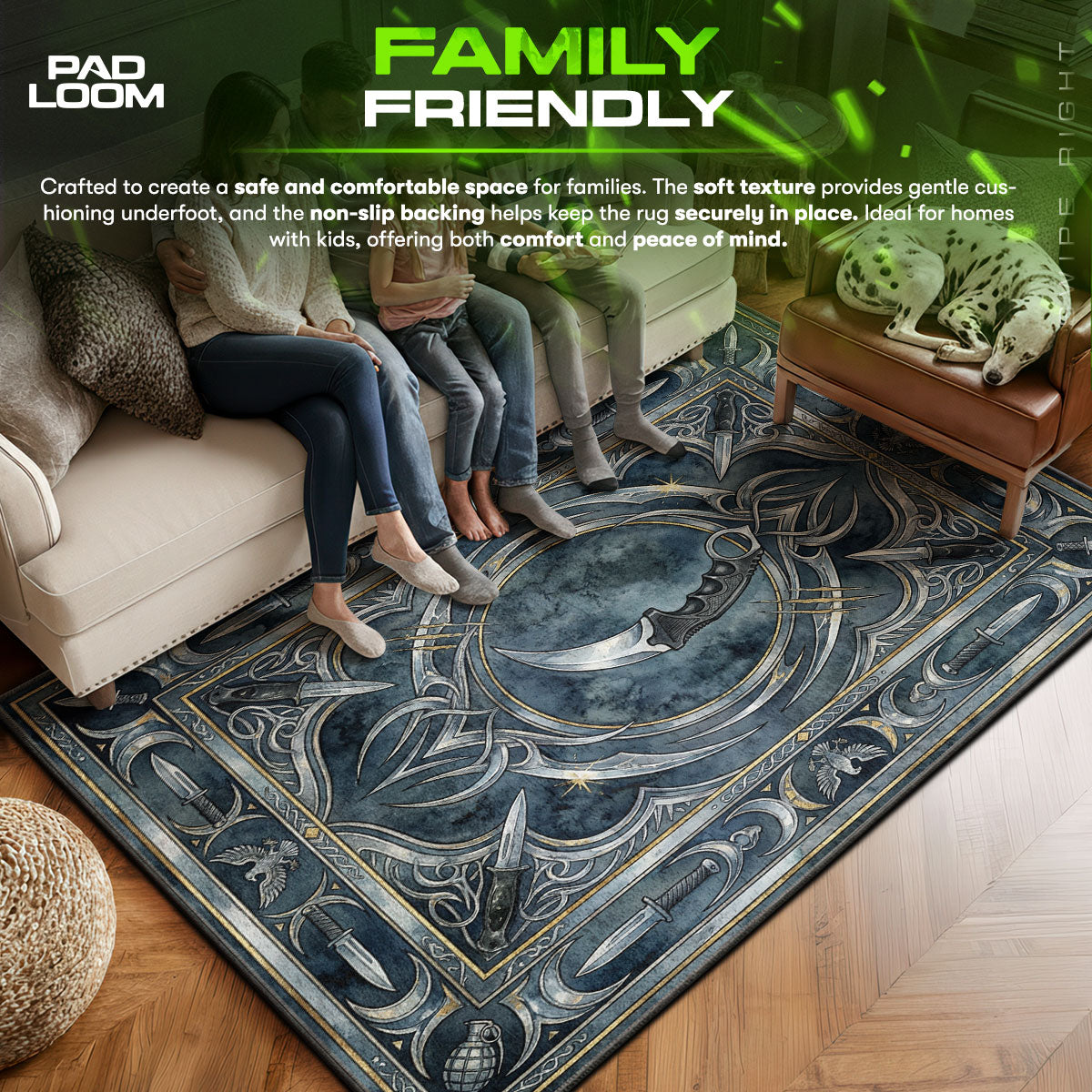 Karambit Blue Steel Rug - CS2 Chair Mat