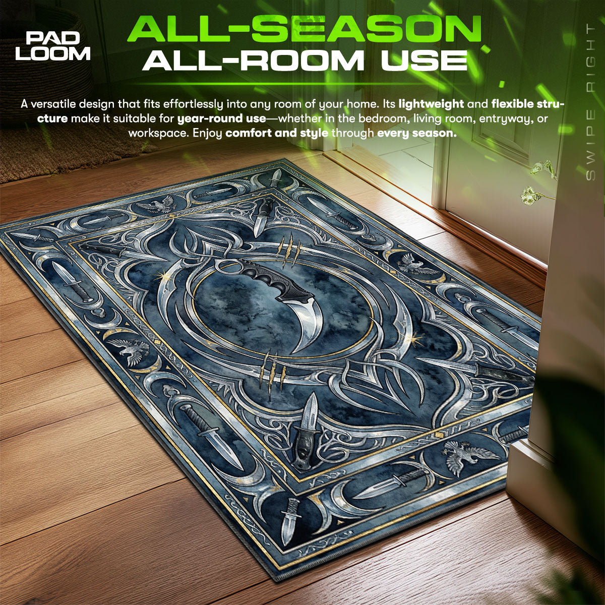 Karambit Blue Steel Rug - CS2 Chair Mat