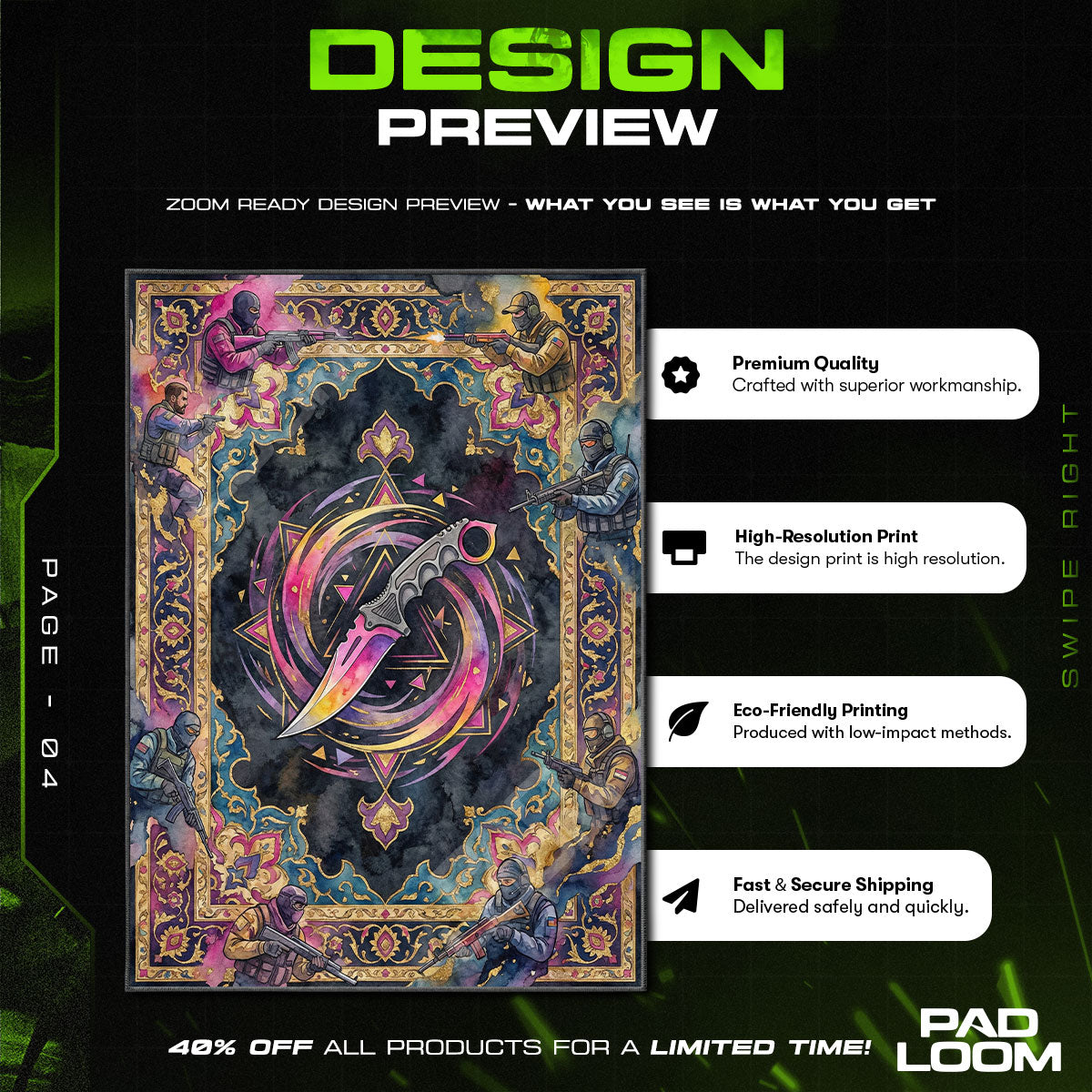 Karambit Verblassender Hautteppich - CS2 Stuhlmatte