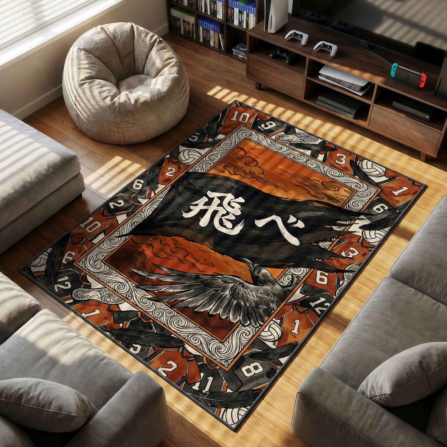Karasuno Fly High Banner Rug - Haikyuu!! Chair Mat