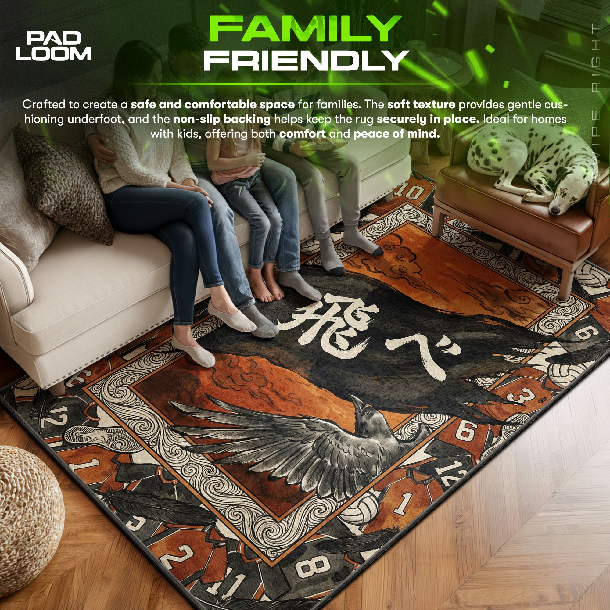 Karasuno Fly High Banner Rug - Haikyuu!! Chair Mat