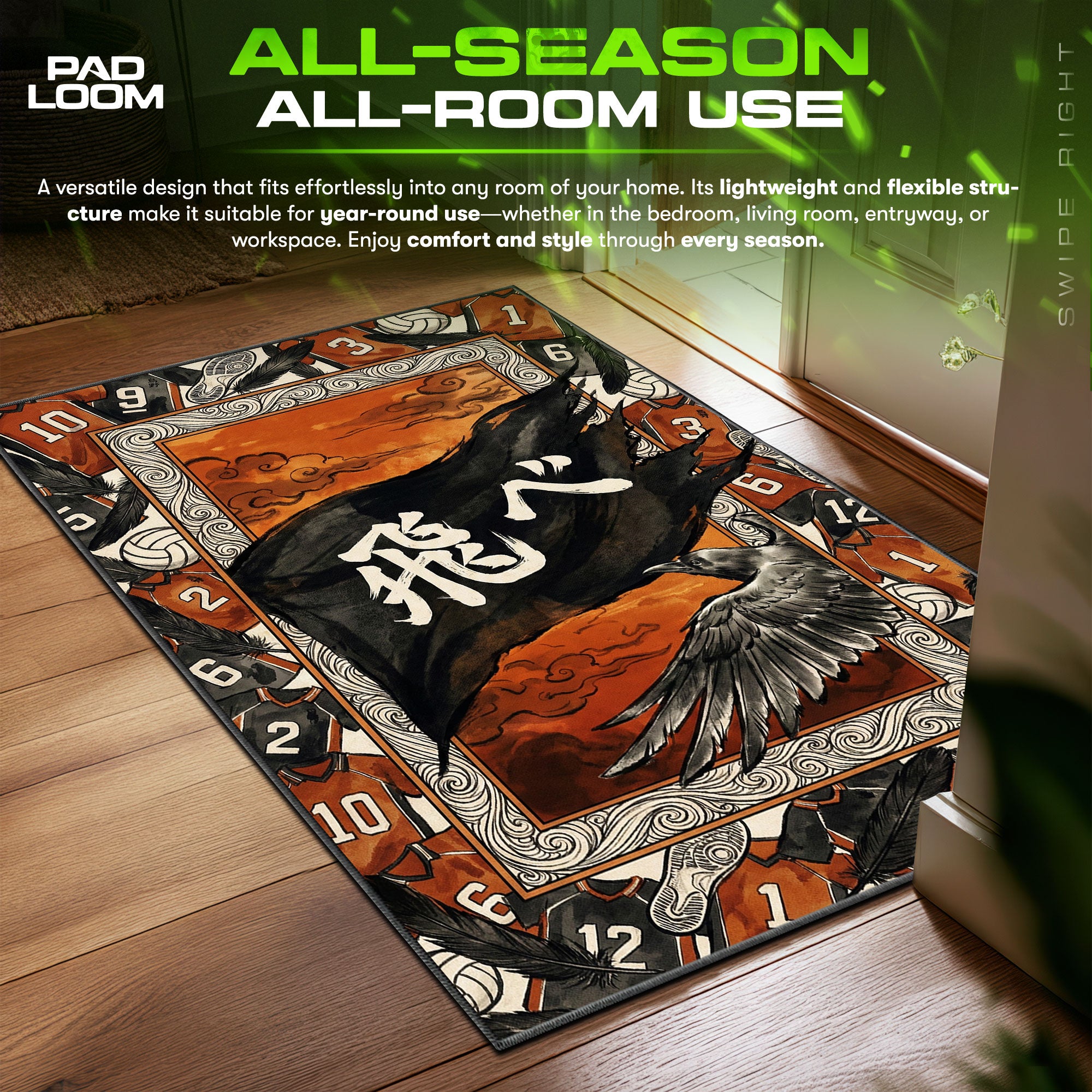 Karasuno Fly High Banner Rug - Haikyuu!! Chair Mat