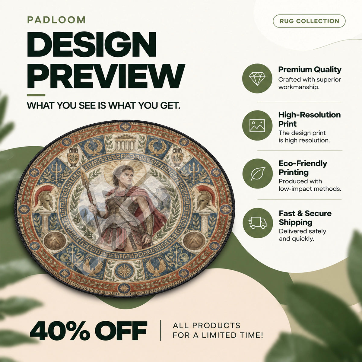 Kassandra Laurel Round Rug - Assassins Creed Chair Mat