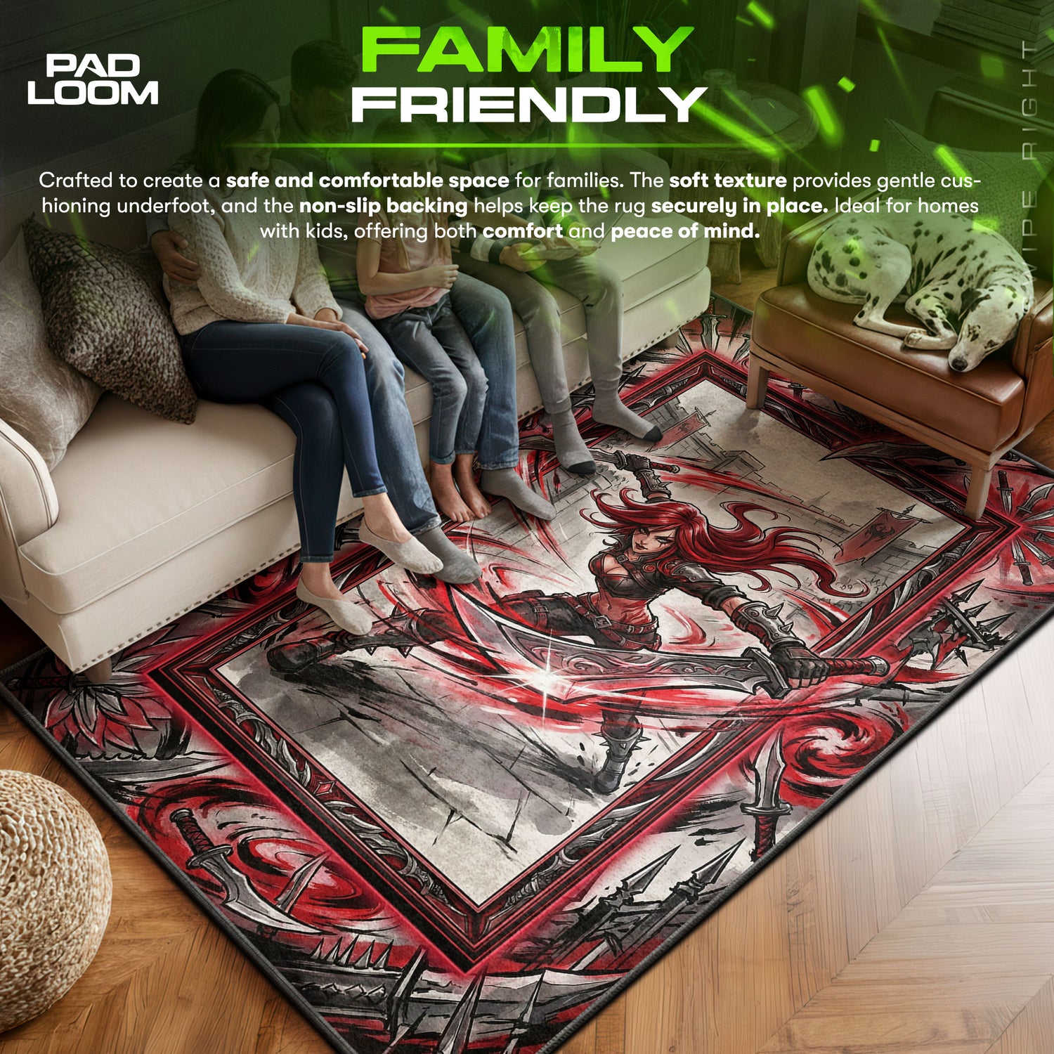 Katarina area rug showing full home decor artwork
