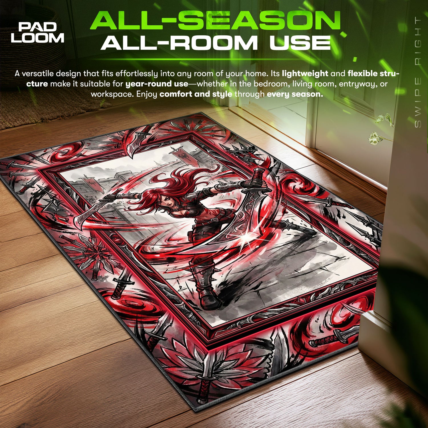 Katarina Death Lotus League Legends Chair fan rug — premium quality print