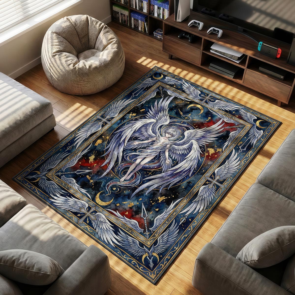 Kaworu Nagisa Himmlische Flügel Teppich - Evangelion Stuhlunterlage