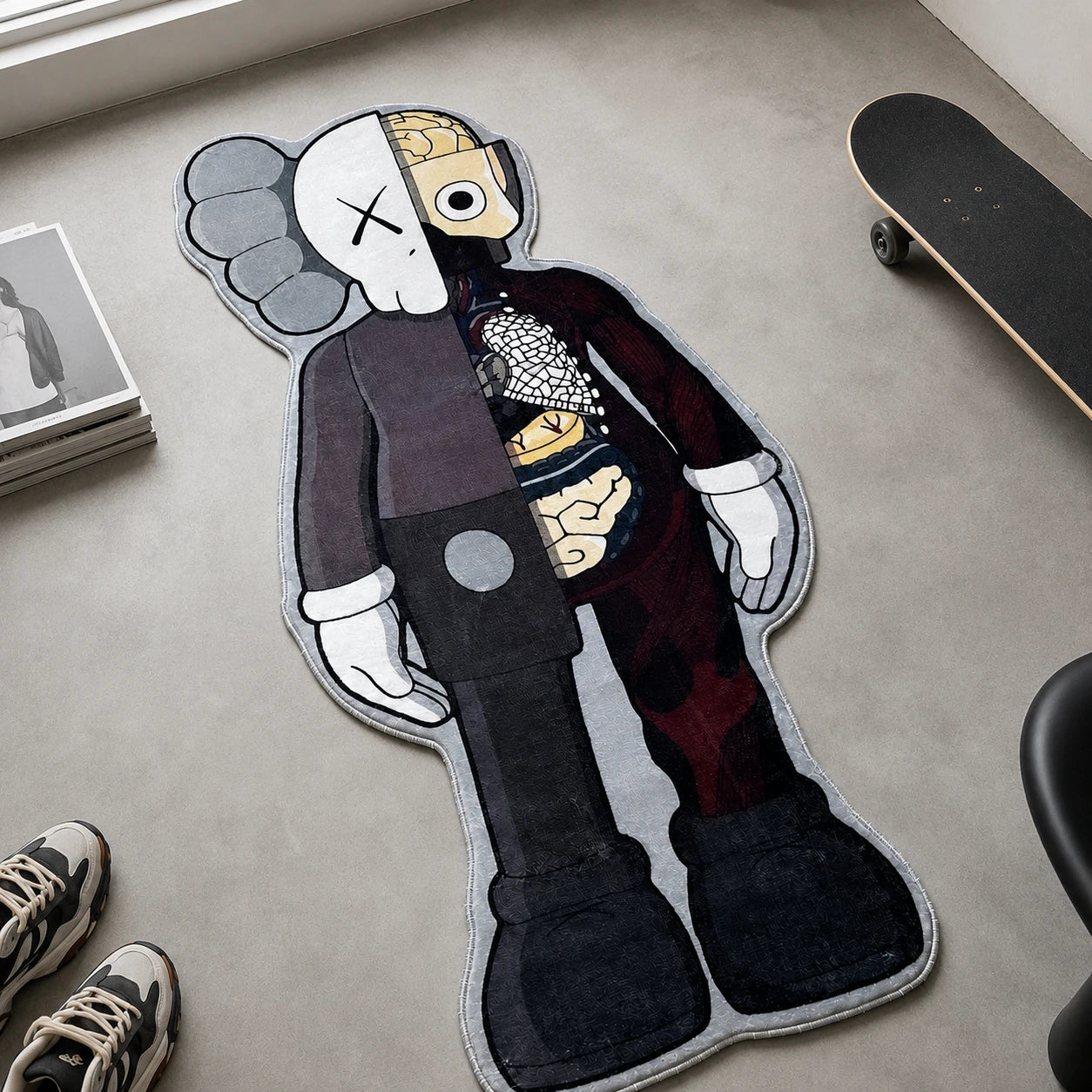 KAWS Anatomy Rug - Shaped Man Cave Area Rug