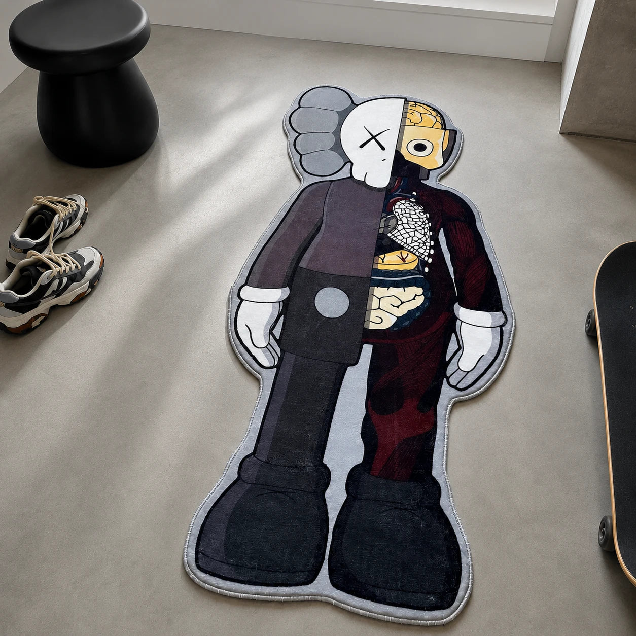 KAWS Anatomy Rug - Shaped Man Cave Area Rug