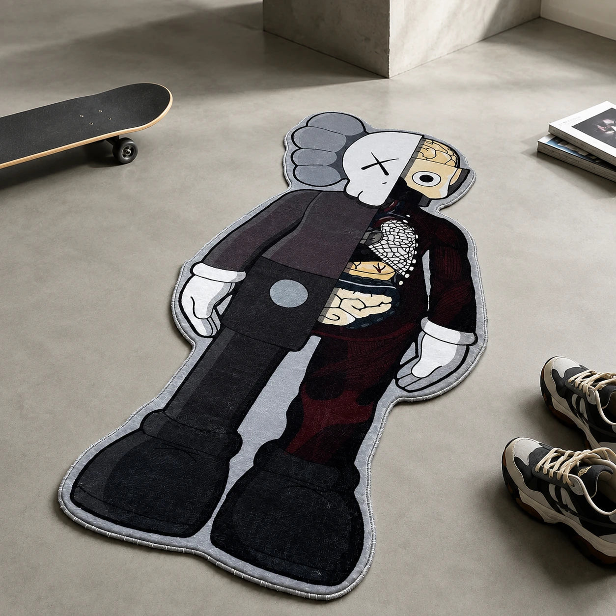 KAWS Anatomy Rug - Shaped Man Cave Area Rug