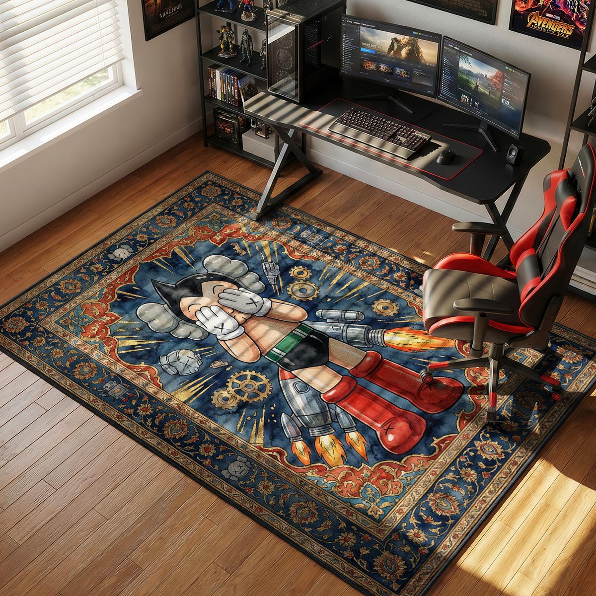 KAWS Astro Boy Persian Rug - Sneakerhead Floor Mat