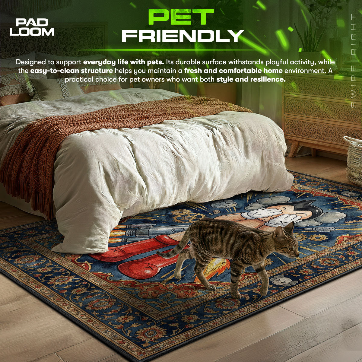 KAWS Astro Boy Persian Rug - Sneakerhead Floor Mat