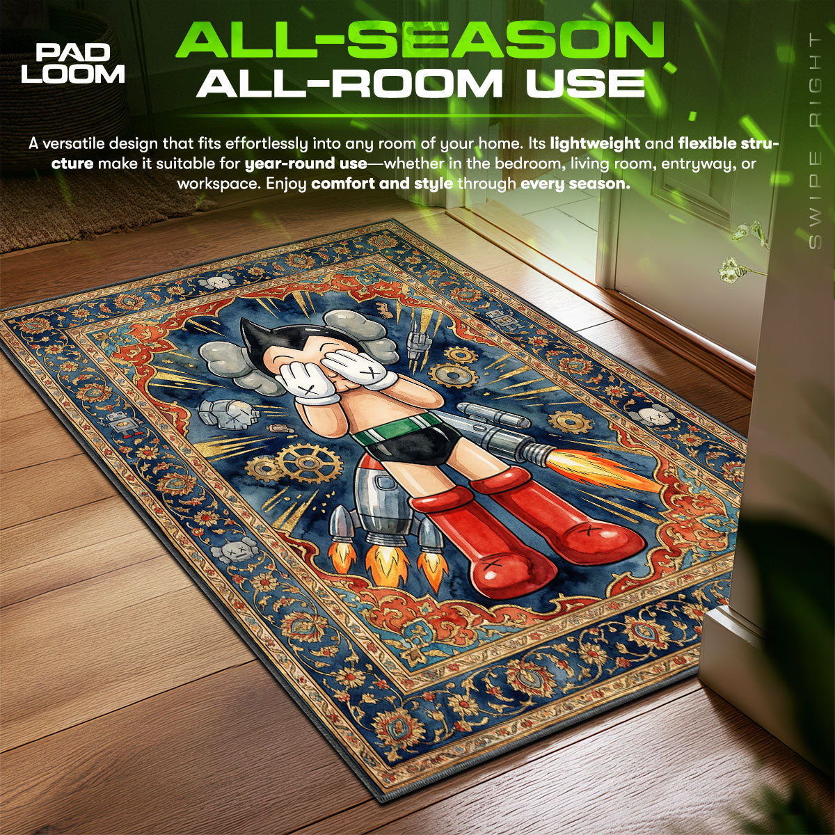 KAWS Astro Boy Persian Rug - Sneakerhead Floor Mat