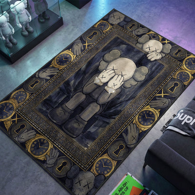 KAWS Blue Sitting Watch Rug - Hypebeast Floor Mat