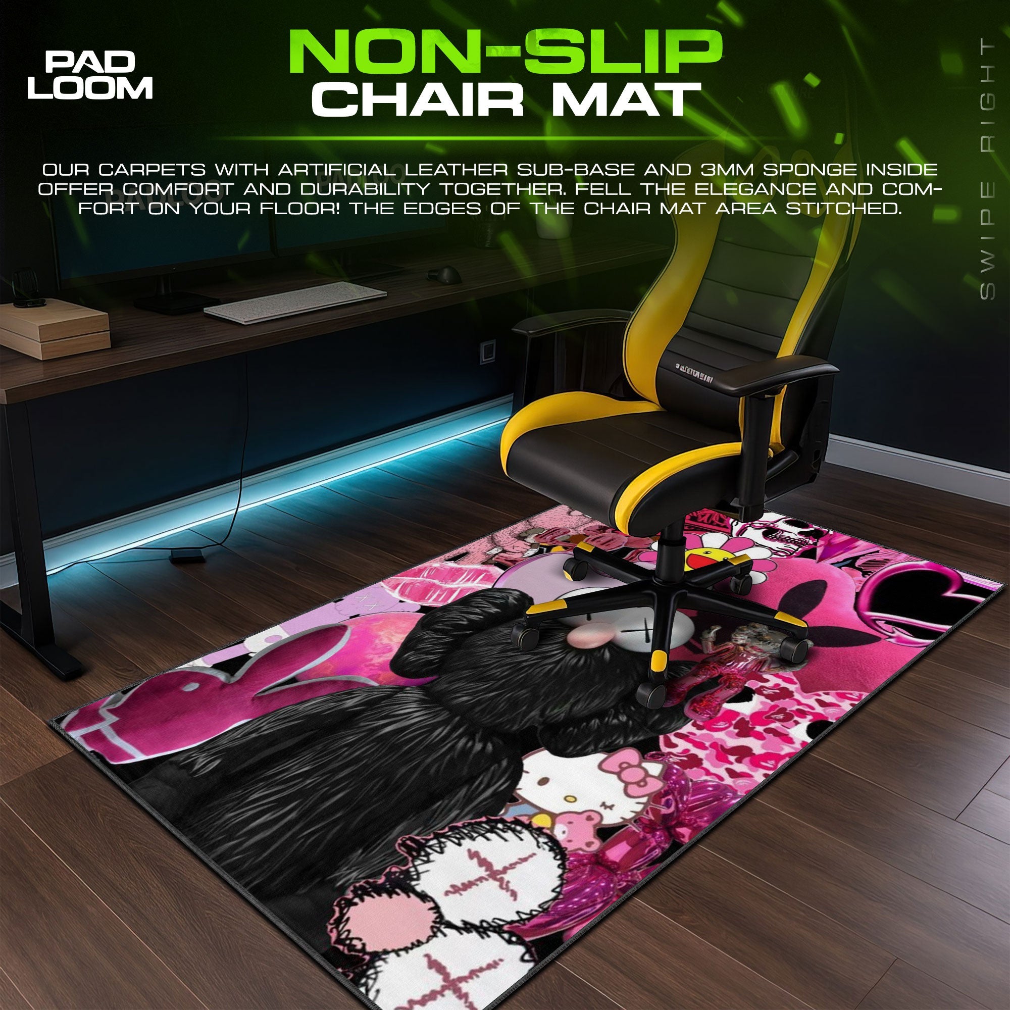 Kaws Collage Mouse Pad - Urban Pop Art Desk Mat Padloom