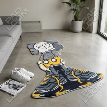 Kaws Companion shaped area rug, die-cut man cave rug
