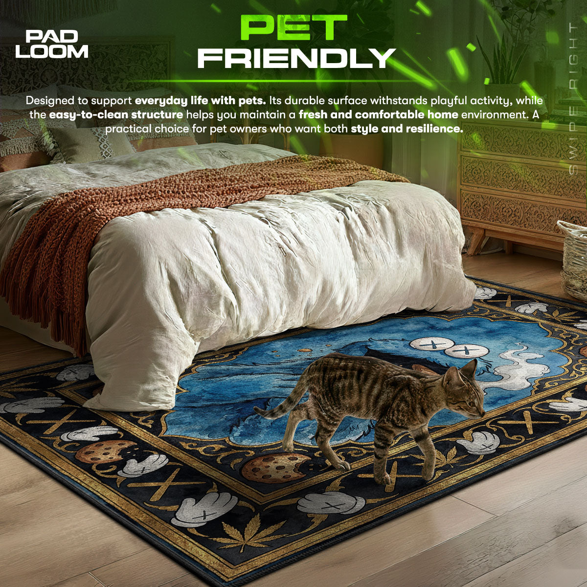 KAWS Cookie Monster Rug - Streetwear Floor Design