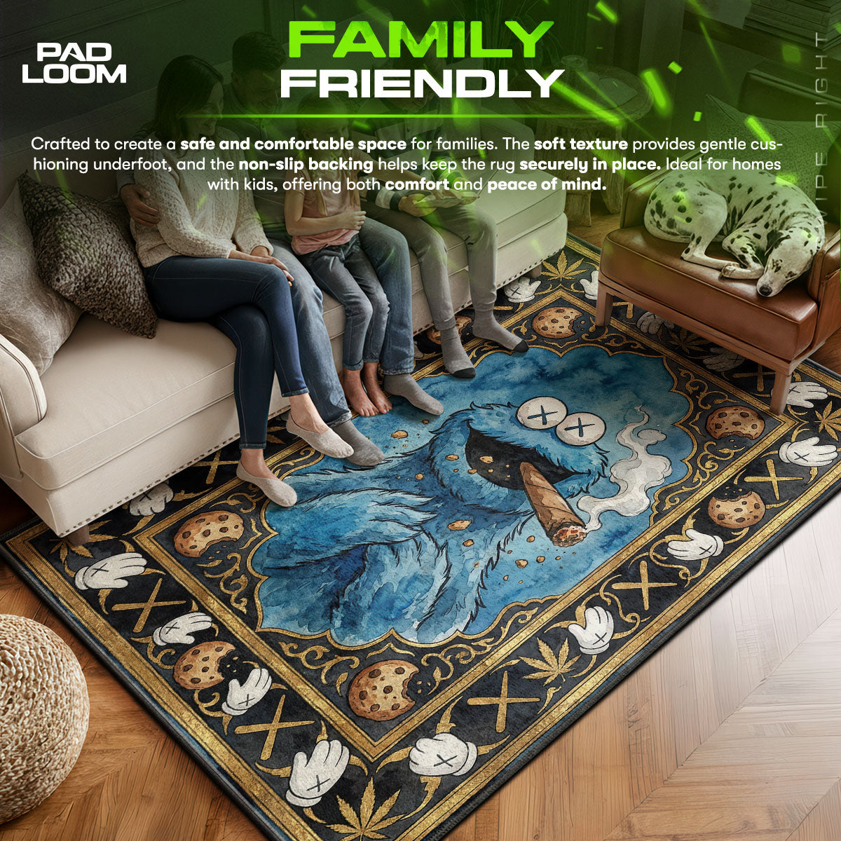 KAWS Cookie Monster Rug - Streetwear Floor Design