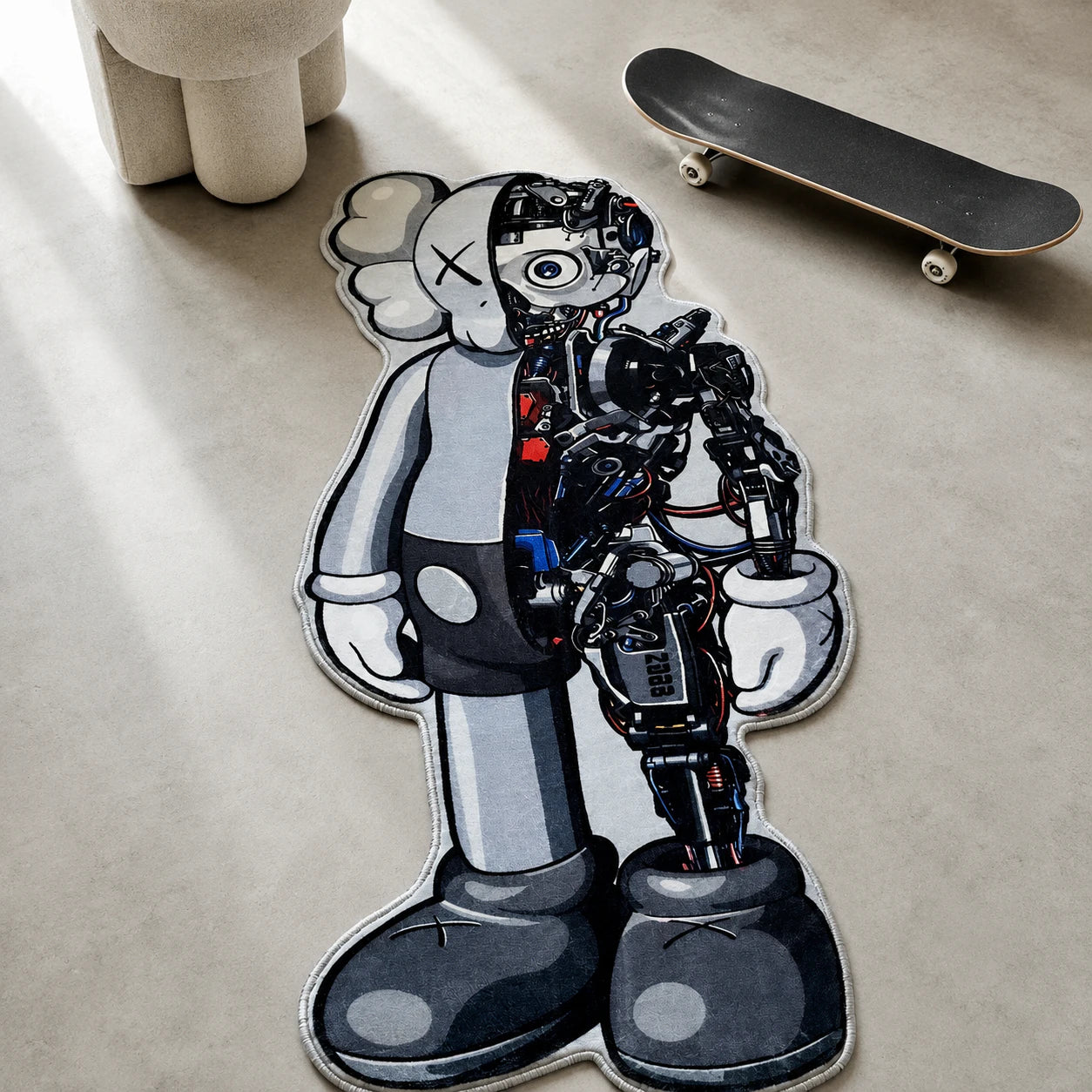 KAWS Cyborg Rug - Shaped Man Cave Area Rug
