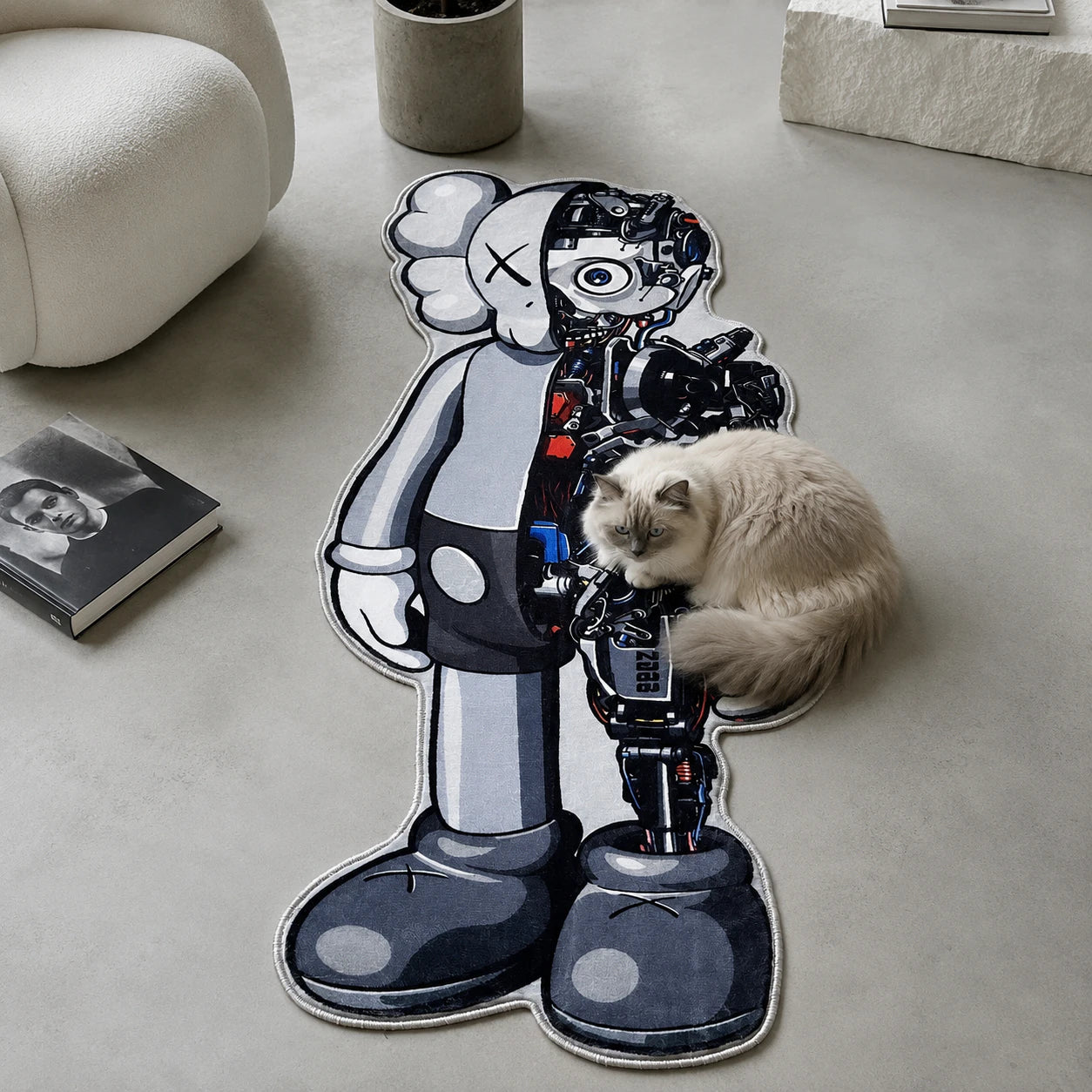 KAWS Cyborg Rug - Shaped Man Cave Area Rug
