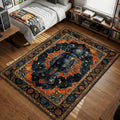 KAWS Dark Companion standing Persian motif navy orange gold hypebeast area rug
