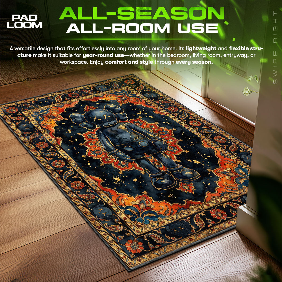 KAWS Dark Companion Persian Rug - Hypebeast Floor Mat