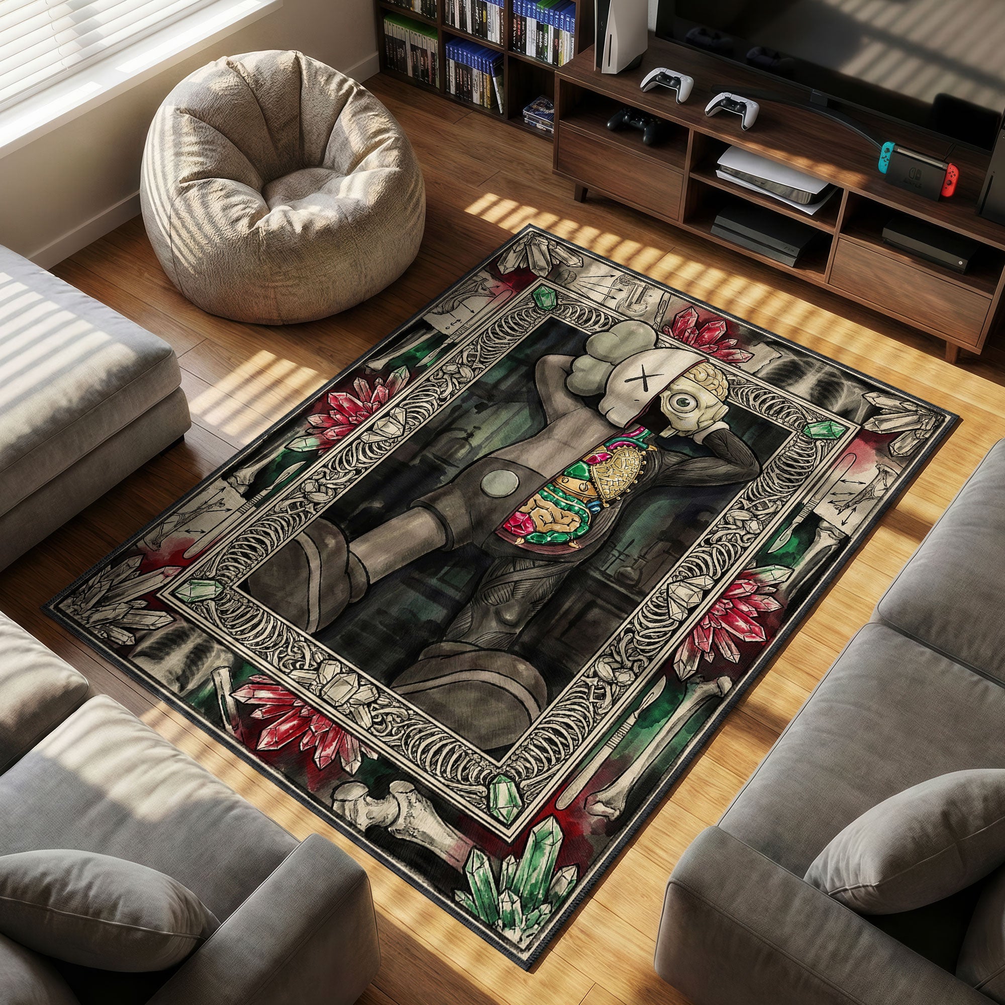 Kaws Dissected Anatomy Rug - Hypebeast Mat