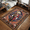 KAWS Flayed Companion standing anatomical borders red blue brown hypebeast area rug