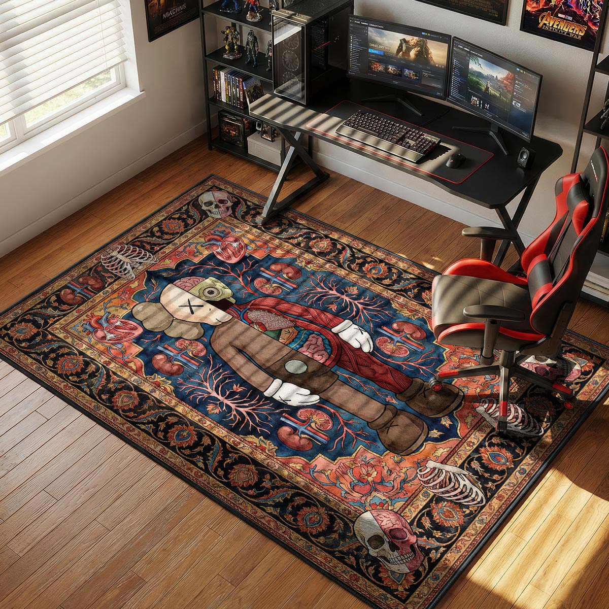 KAWS Flayed Anatomy Persian Rug - Hypebeast Floor Mat