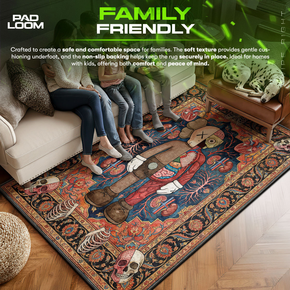 KAWS Flayed Anatomy Persian Rug - Hypebeast Floor Mat