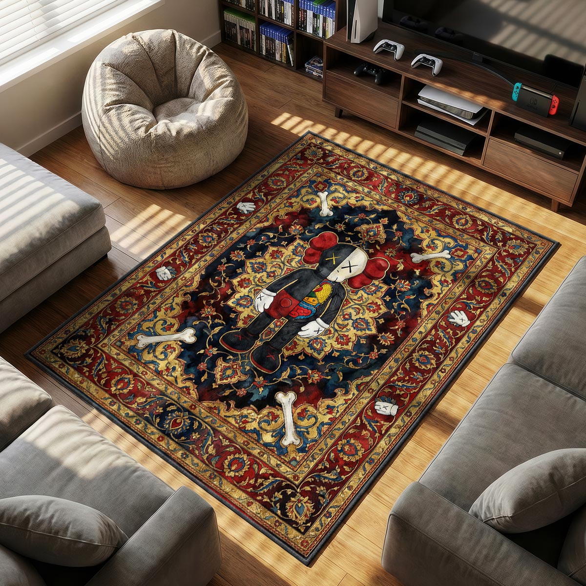 KAWS Flayed Persian Rug - Hypebeast Floor Mat