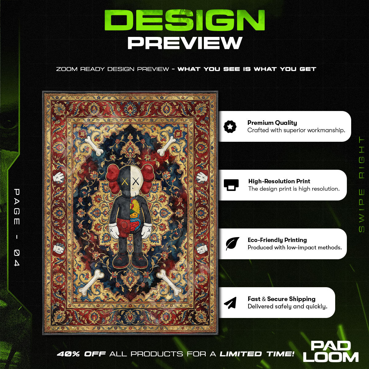 KAWS Flayed Persian Rug - Hypebeast Floor Mat