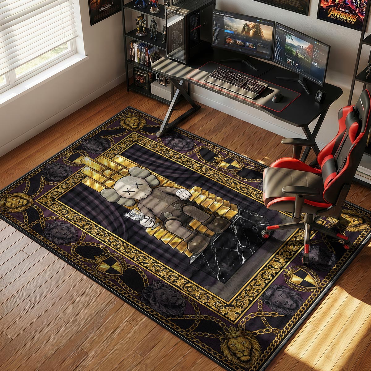 KAWS Gold King Throne Rug - Hypebeast Floor Mat