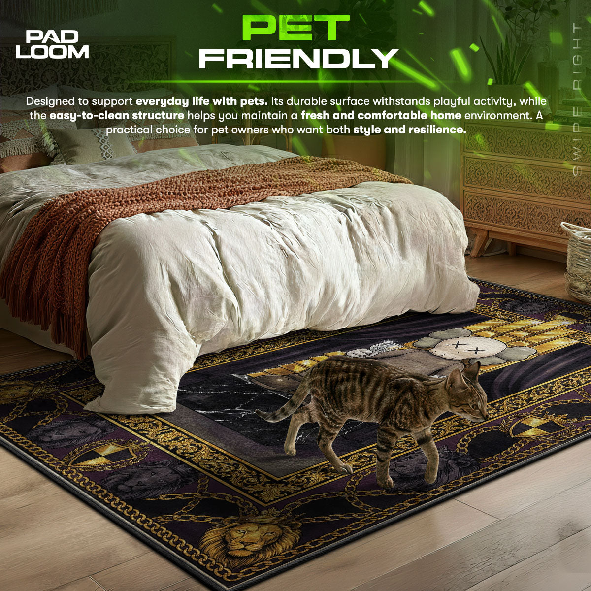 KAWS Gold King Throne Rug - Hypebeast Floor Mat