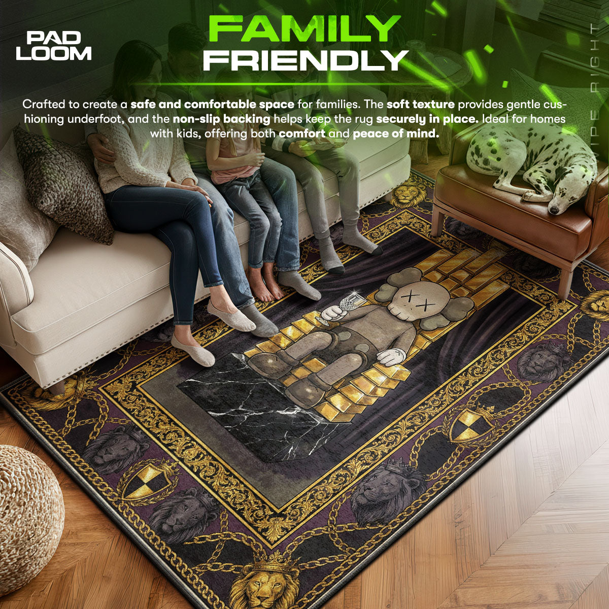 KAWS Gold King Throne Rug - Hypebeast Floor Mat