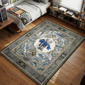 KAWS Gone Companion holding blue BFF Persian motif grey blue gold hypebeast area rug