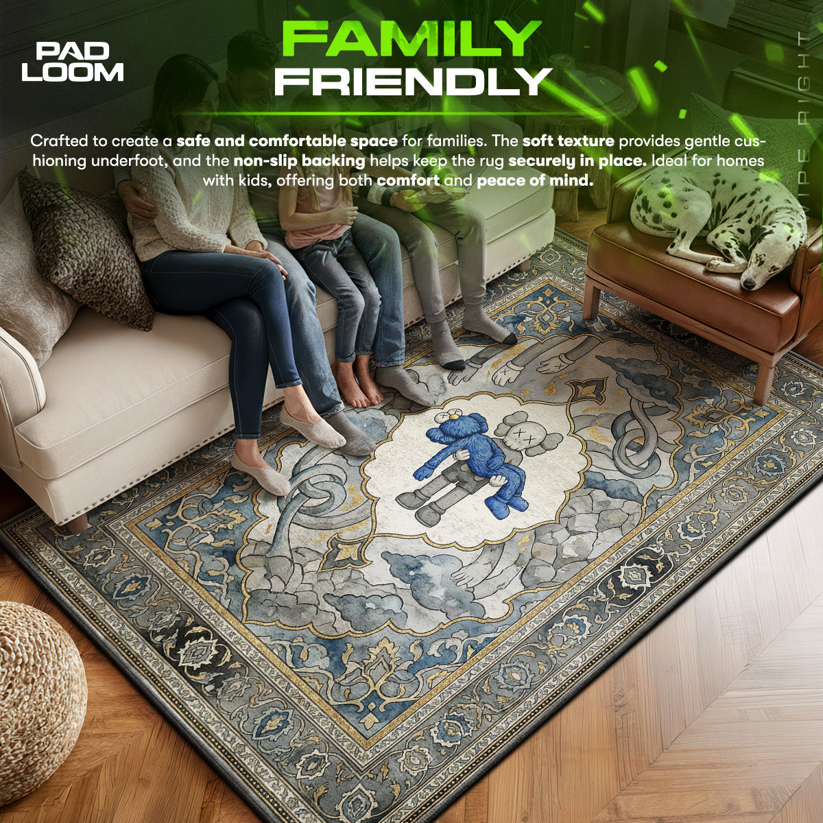 KAWS Gone Persian Rug - Sneakerhead Floor Mat