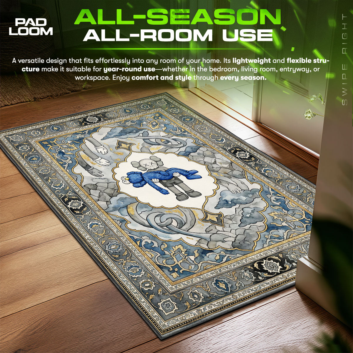 KAWS Gone Persian Rug - Sneakerhead Floor Mat